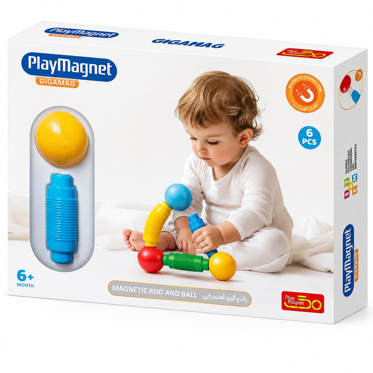 بازی فکری گیگامگ ۶ قطعه (Gigamag Playmagnet) 6 ماه به بالا