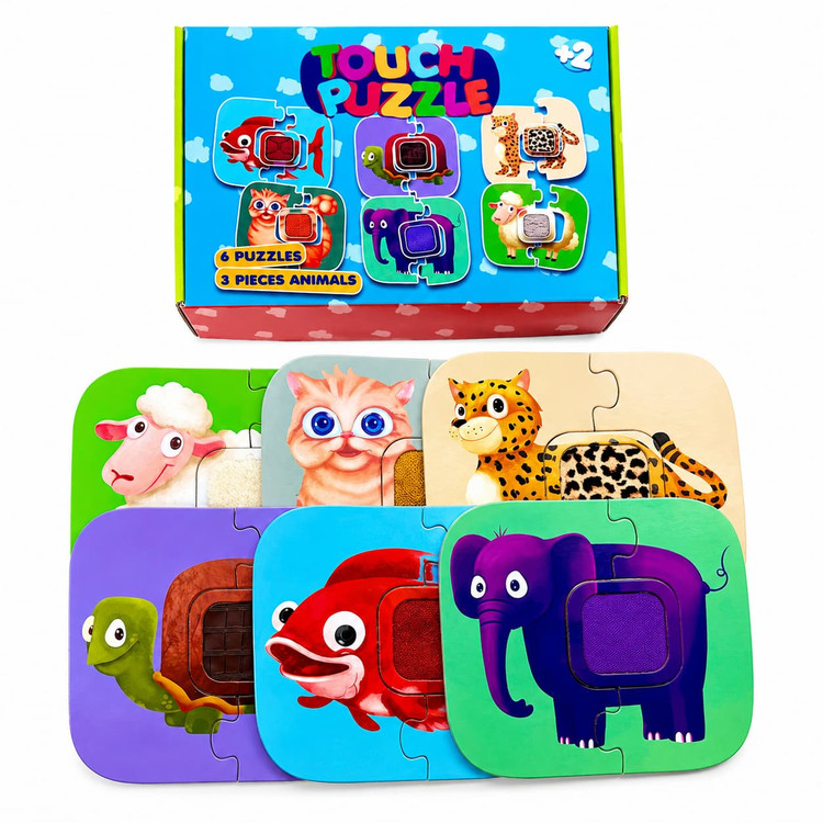پازل لمسی حیوانات (Touch Puzzle) 2 سال به بالا