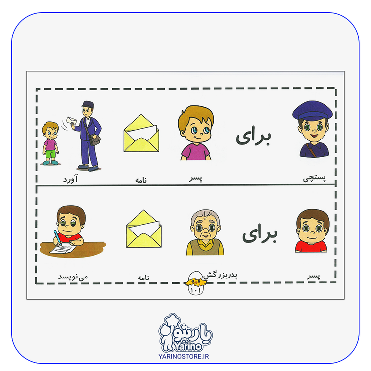 تصویر صفحه های کتاب فرهنگ تصویری جملات چهار کلمه ای و پنج کلمه ای