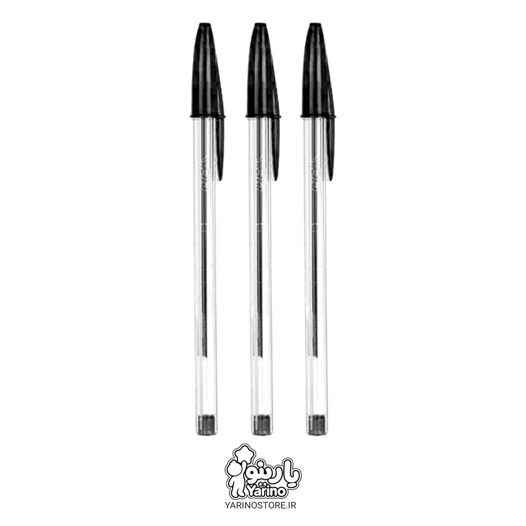 پک سه عددی خودکار بیک مشکی 1 میلی متر (1mm)