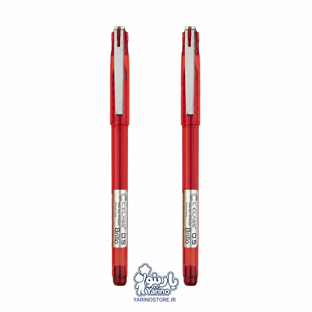 پک ۲ عددی خودکار قرمز ژله‌ای سی‌کلاس بریلو ۰.۵ میلی‌متر | 0.5mm