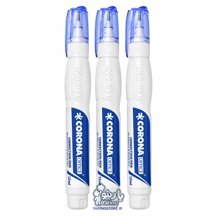 پک ۳ عددی غلطگیر قلمی کرونا (CORONA) ۱۲ میلیلیتری
